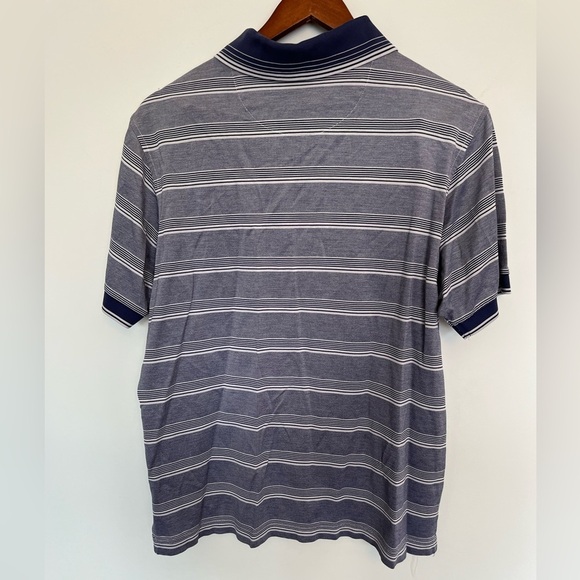 Modango Men's Blue Striped Polo Shirt size medium - Picture 6 of 6